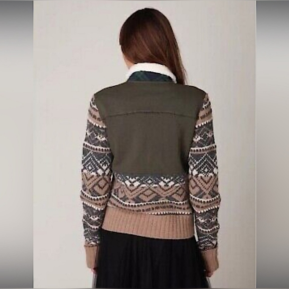 We The Free Free People Zip Fair Isle Sweater Jacket Size Small - Picture 11 of 11